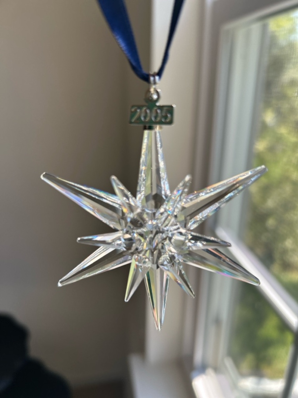 Swarovski Crystal Annual Snowflake Christmas Ornament 2005 Rockefeller Center
